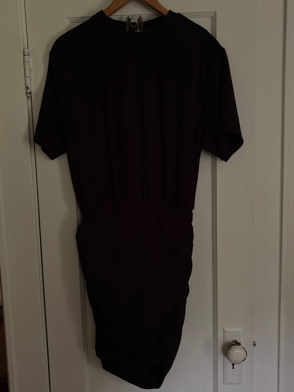 Abercrombie & Fitch Black Short-Sleeve Midi Dress